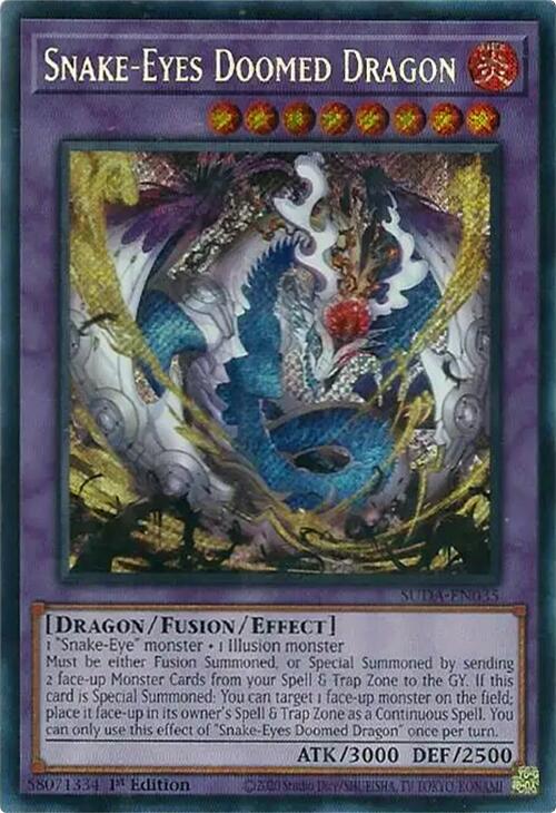 Snake-Eyes Doomed Dragon [SUDA-EN035] Secret Rare | Jomio and Rueliete's Cards and Comics