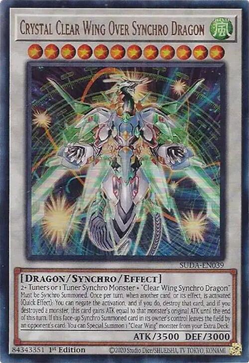 Crystal Clear Wing Over Synchro Dragon [SUDA-EN039] Ultra Rare | Jomio and Rueliete's Cards and Comics