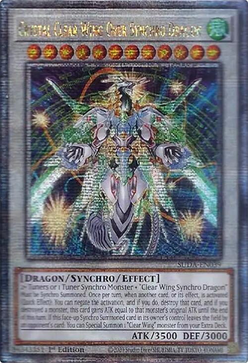 Crystal Clear Wing Over Synchro Dragon (Quarter Century Secret Rare) [SUDA-EN039] Quarter Century Secret Rare | Jomio and Rueliete's Cards and Comics