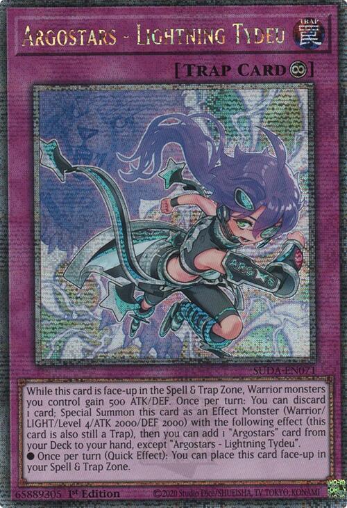 Argostars - Lightning Tydeu (Quarter Century Secret Rare) [SUDA-EN071] Quarter Century Secret Rare | Jomio and Rueliete's Cards and Comics