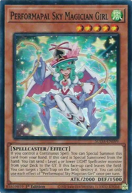 Performapal Sky Magician Girl [SUDA-EN099] Super Rare | Jomio and Rueliete's Cards and Comics