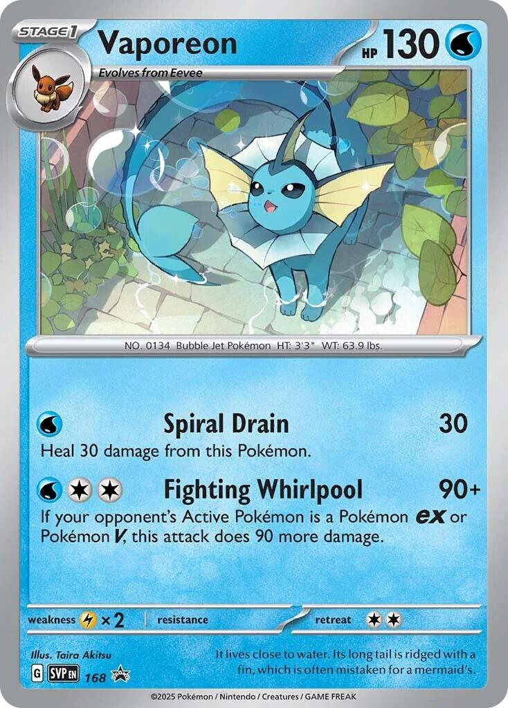 Vaporeon (SVP168) [Scarlet & Violet: Black Star Promos] | Jomio and Rueliete's Cards and Comics