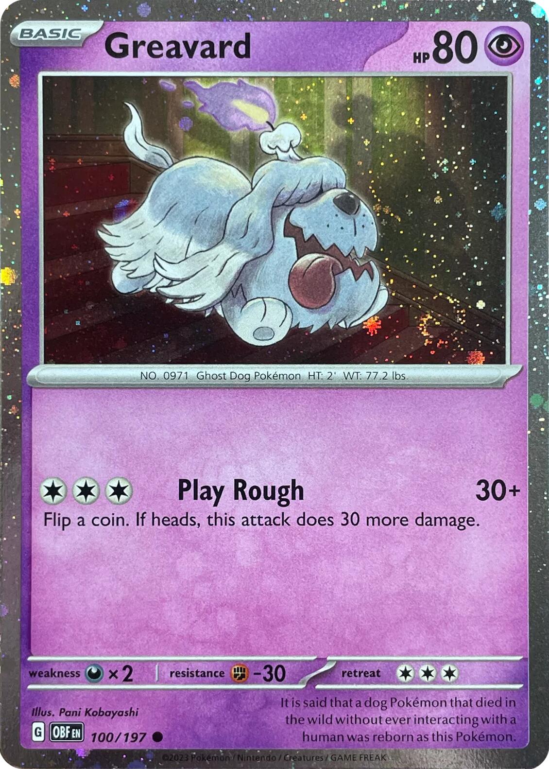 Greavard (100/197) (Cosmos Holo) (Deck Exclusive) [Scarlet & Violet: Obsidian Flames] | Jomio and Rueliete's Cards and Comics