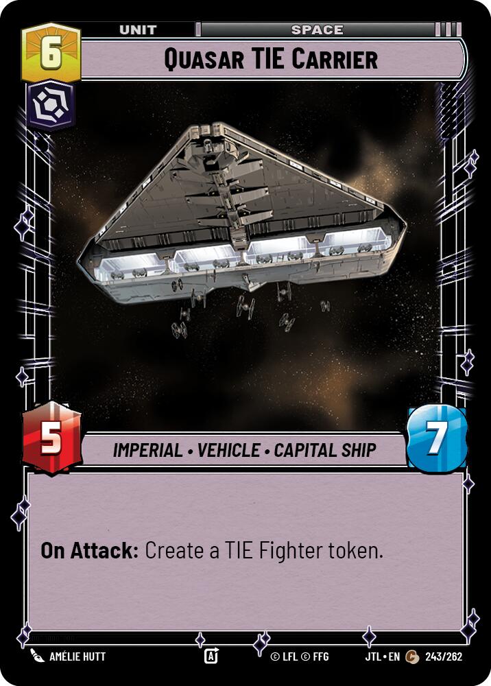 Quasar TIE Carrier (243/262) (243/257) [Jump to Lightspeed] | Jomio and Rueliete's Cards and Comics