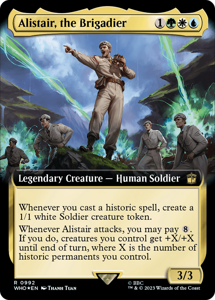 Alistair, the Brigadier (Extended Art) (Surge Foil) [Doctor Who] | Jomio and Rueliete's Cards and Comics