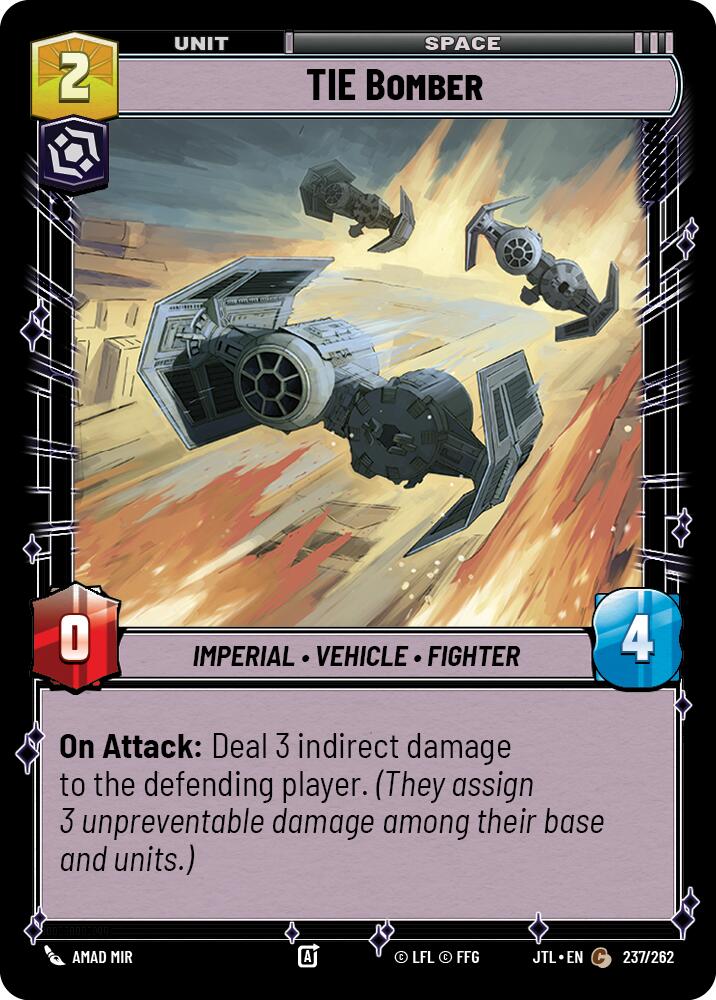 TIE Bomber (237/262) (237/257) [Jump to Lightspeed] | Jomio and Rueliete's Cards and Comics