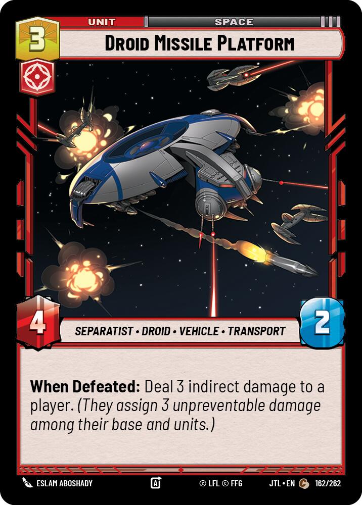 Droid Missile Platform (162/262) (162/257) [Jump to Lightspeed] | Jomio and Rueliete's Cards and Comics
