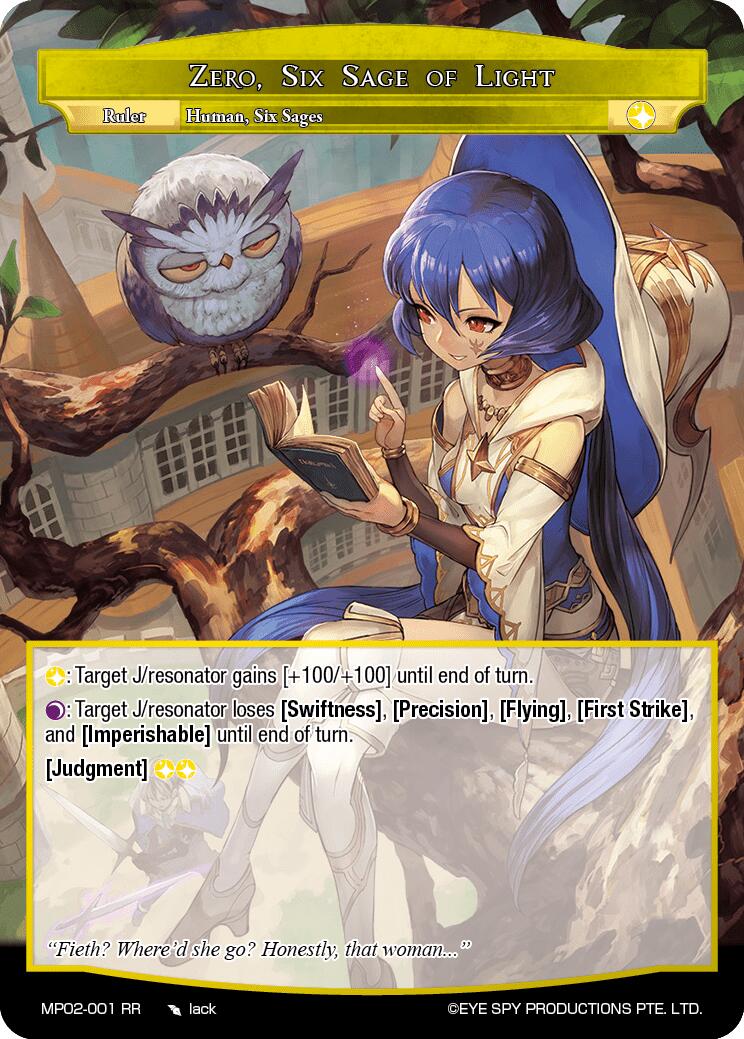 Zero, Six Sage of Light // Zero, Master of the Magic Saber (MP02-001
JR) [Masterpiece Collection 02 "Fates Reunited!"] | Jomio and Rueliete's Cards and Comics
