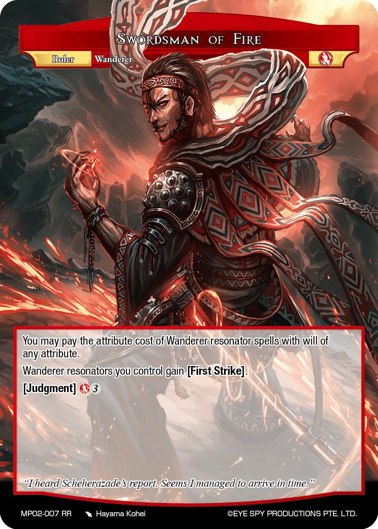 Swordsman of Fire // Dimension Brigade's Leader, Adelbert (MP02-007 JR) [Masterpiece Collection 02 "Fates Reunited!"] | Jomio and Rueliete's Cards and Comics