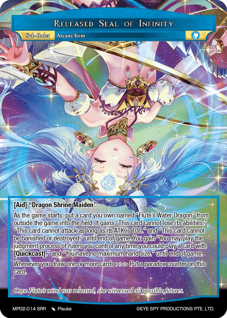Released Seal of Infinity (MP02-014 SRR) [Masterpiece Collection 02 "Fates Reunited!"] | Jomio and Rueliete's Cards and Comics
