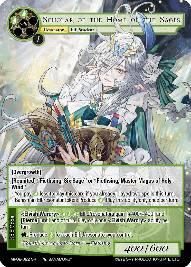 Scholar of the Home of the Sages (MP02-022 SR) [Masterpiece Collection 02 "Fates Reunited!"] | Jomio and Rueliete's Cards and Comics
