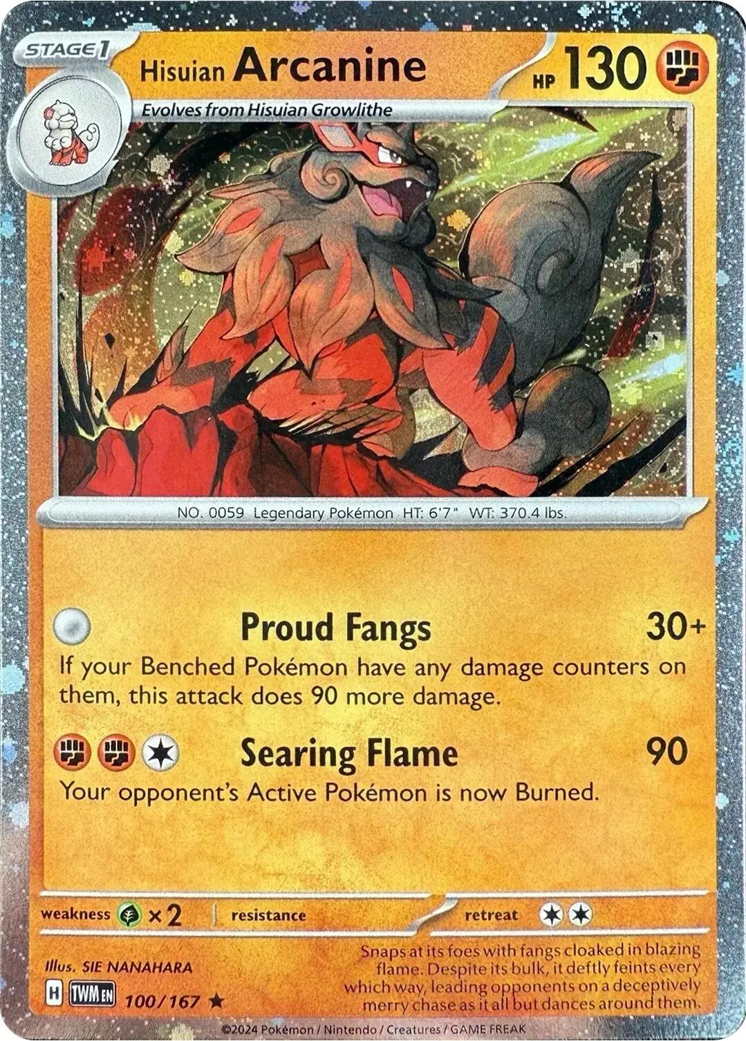 Hisuian Arcanine (100/167) (Cosmos Holo) [Scarlet & Violet: Twilight Masquerade] | Jomio and Rueliete's Cards and Comics