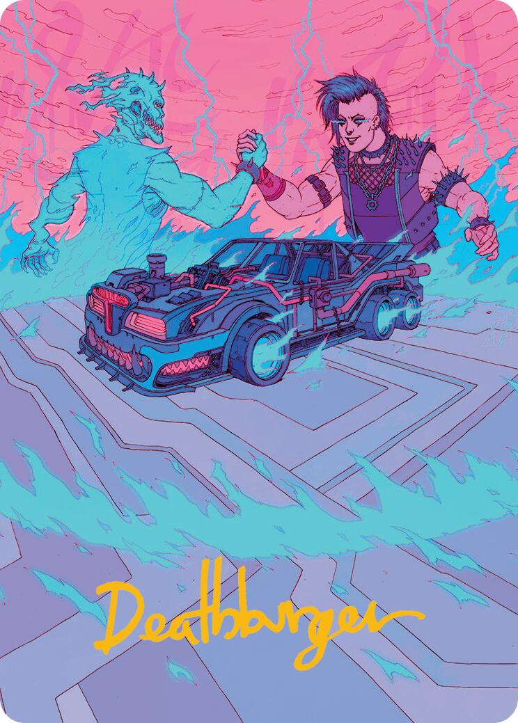 Demonic Junker Art Card (Gold-Stamped Signature) [Aetherdrift Art Series] | Jomio and Rueliete's Cards and Comics