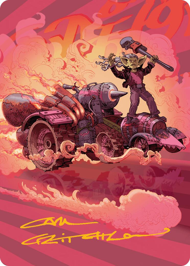 Burner Rocket Art Card (Gold-Stamped Signature) [Aetherdrift Art Series] | Jomio and Rueliete's Cards and Comics
