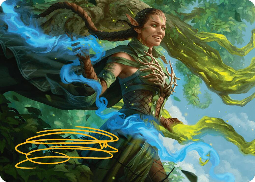 Nissa, Worldsoul Speaker Art Card (Gold-Stamped Signature) [Aetherdrift Art Series] | Jomio and Rueliete's Cards and Comics