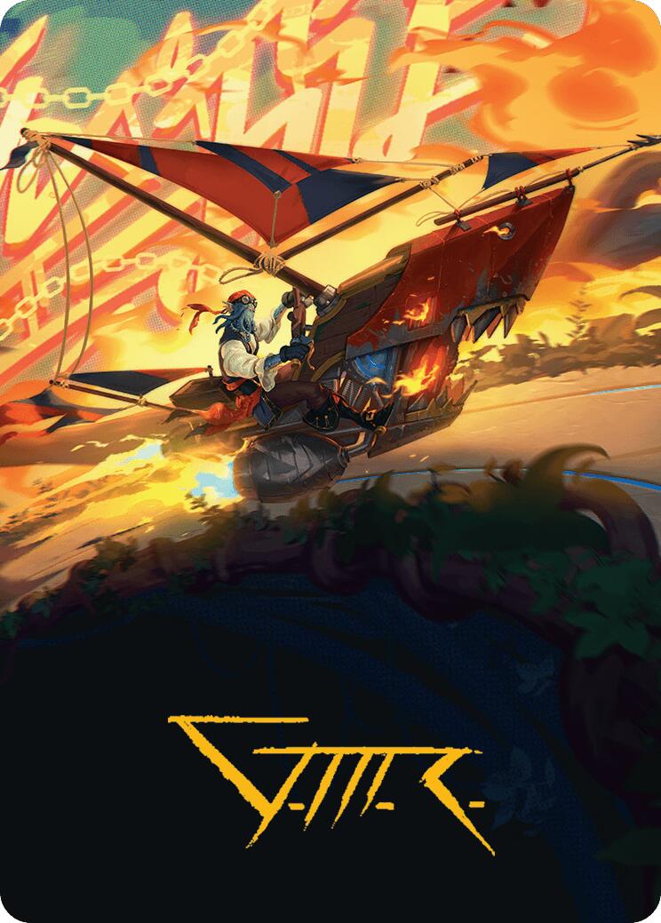 Boosted Sloop Art Card (Gold-Stamped Signature) [Aetherdrift Art Series] | Jomio and Rueliete's Cards and Comics