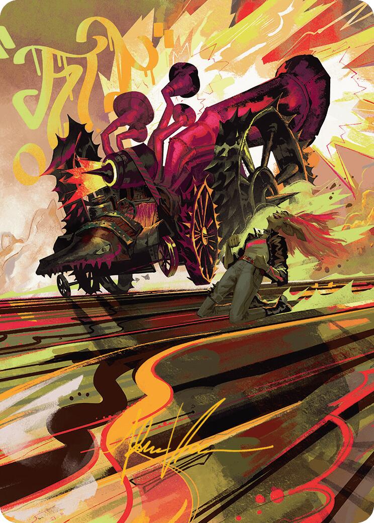 Rocketeer Boostbuggy Art Card (Gold-Stamped Signature) [Aetherdrift Art Series] | Jomio and Rueliete's Cards and Comics