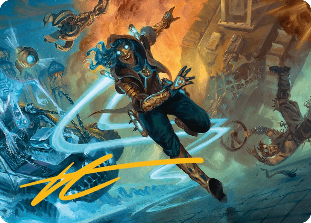 Sita Varma, Masked Racer Art Card (Gold-Stamped Signature) [Aetherdrift Art Series] | Jomio and Rueliete's Cards and Comics
