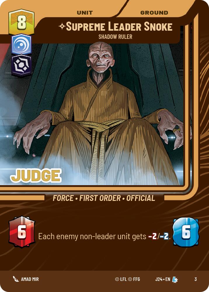Supreme Leader Snoke - Shadow Ruler (3) (3) [Judge Promos] | Jomio and Rueliete's Cards and Comics
