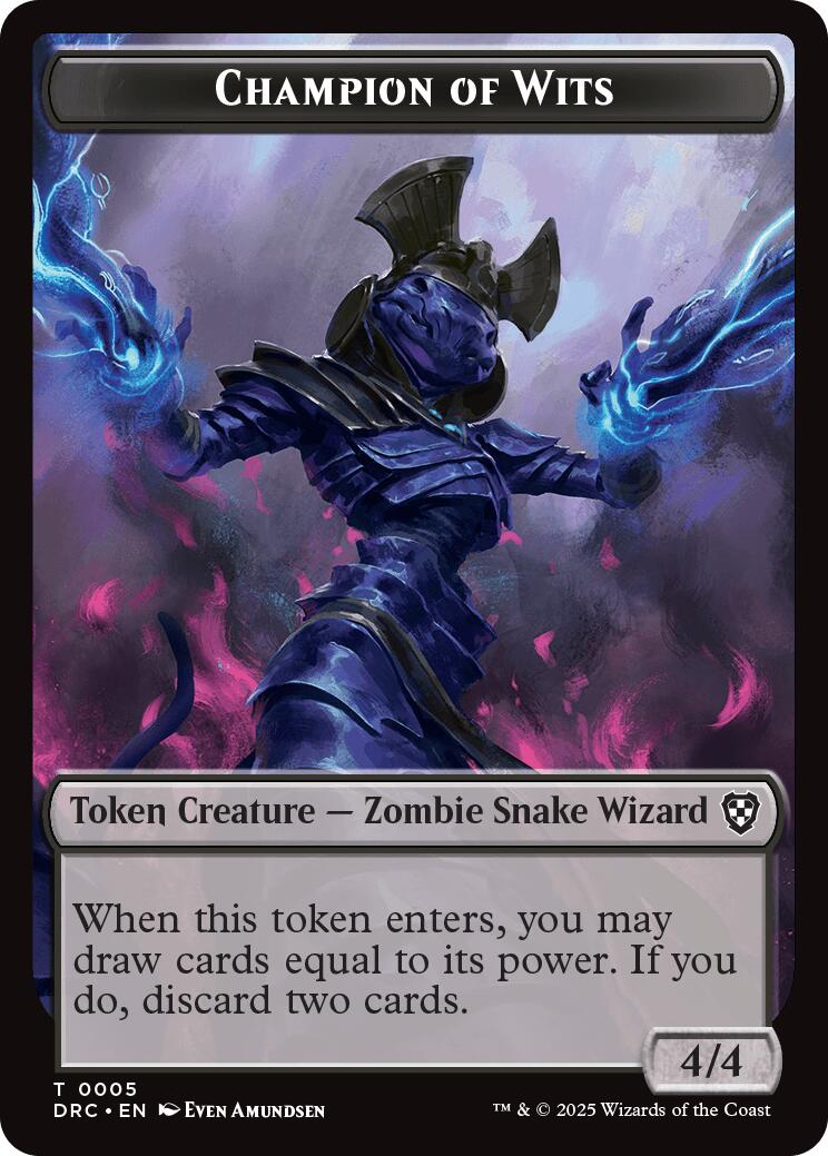 Champion of Wits // Zombie (0003) Double-Sided Token [Aetherdrift Commander Tokens] | Jomio and Rueliete's Cards and Comics