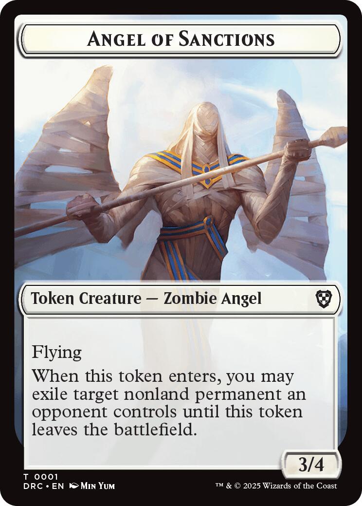 Angel of Sanctions // Zombie (0003) Double-Sided Token [Aetherdrift Commander Tokens] | Jomio and Rueliete's Cards and Comics