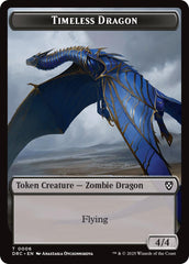 Timeless Dragon // Zombie (0003) Double-Sided Token [Aetherdrift Commander Tokens] | Jomio and Rueliete's Cards and Comics
