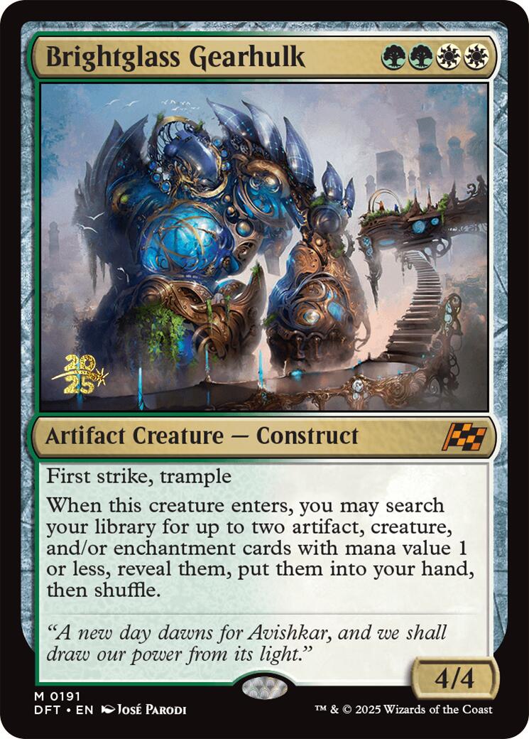 Brightglass Gearhulk [Aetherdrift Prerelease Promos] | Jomio and Rueliete's Cards and Comics