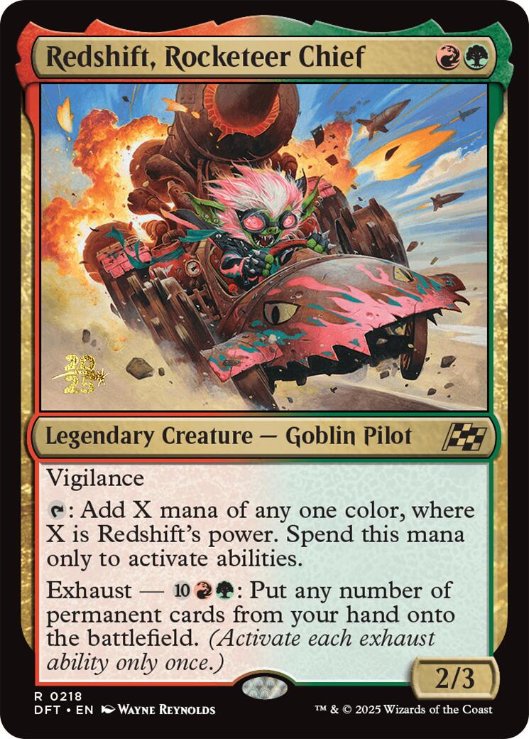 Redshift, Rocketeer Chief [Aetherdrift Prerelease Promos] | Jomio and Rueliete's Cards and Comics