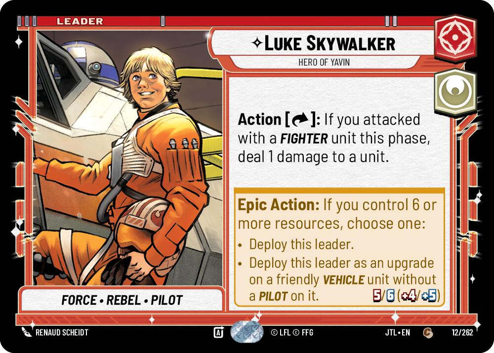 Luke Skywalker - Hero of Yavin (012/262) (012/257) [Jump to Lightspeed] | Jomio and Rueliete's Cards and Comics