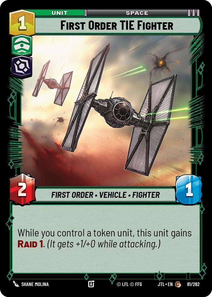 First Order TIE Fighter (081/262) (081/257) [Jump to Lightspeed] | Jomio and Rueliete's Cards and Comics
