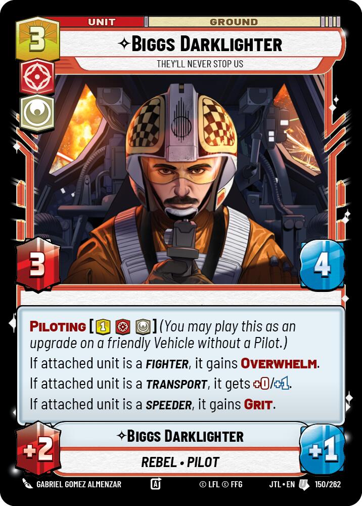 Biggs Darklighter - They'll Never Stop Us (150/262) (150/257) [Jump to Lightspeed] | Jomio and Rueliete's Cards and Comics