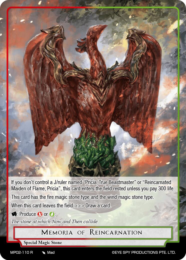 Memoria of Reincarnation (MP02-110 R) [Masterpiece Collection 02 "Fates Reunited!"] | Jomio and Rueliete's Cards and Comics