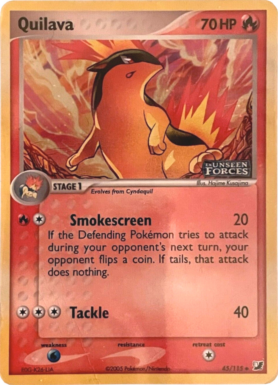 Quilava (45/115) (Stamped) [EX: Unseen Forces] | Jomio and Rueliete's Cards and Comics