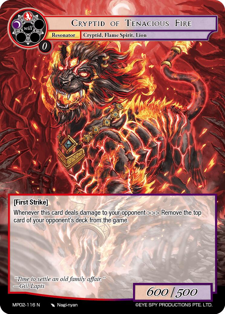 Cryptid of Tenacious Fire (MP02-116 N) [Masterpiece Collection 02 "Fates Reunited!"] | Jomio and Rueliete's Cards and Comics