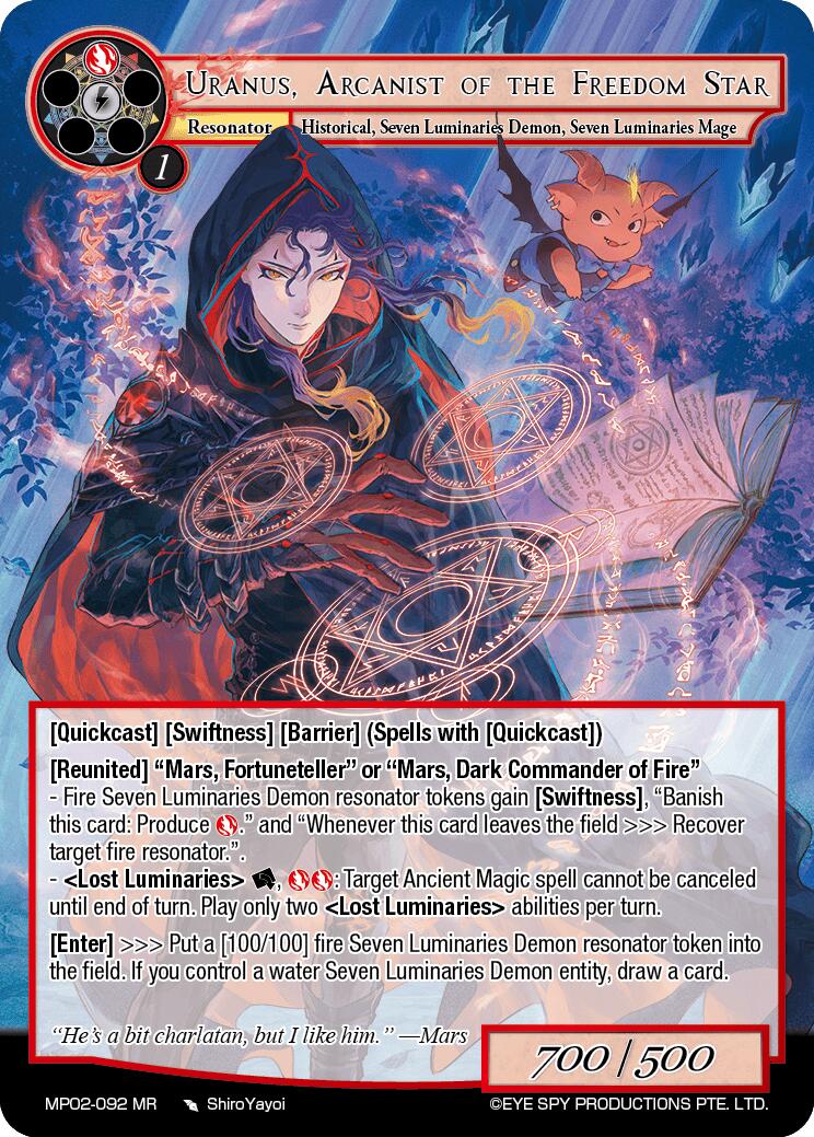 Uranus, Arcanist of the Freedom Star (MP02-092 MR) [Masterpiece Collection 02 "Fates Reunited!"] | Jomio and Rueliete's Cards and Comics