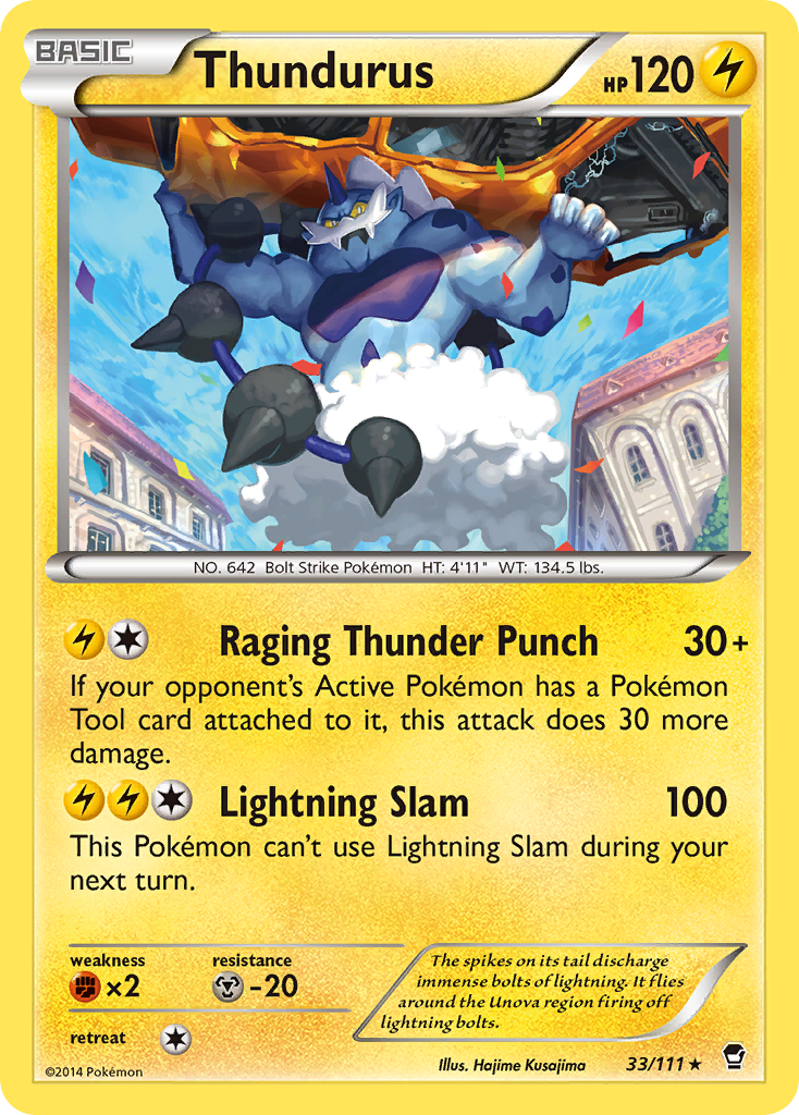 Thundurus (33/111) [XY: Furious Fists] | Jomio and Rueliete's Cards and Comics