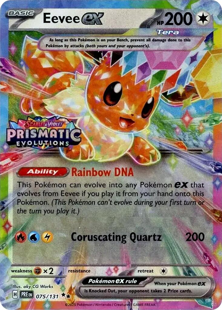 Eevee ex (075/131) (Prismatic Evolutions Stamp) [Scarlet & Violet: Prismatic Evolutions] | Jomio and Rueliete's Cards and Comics
