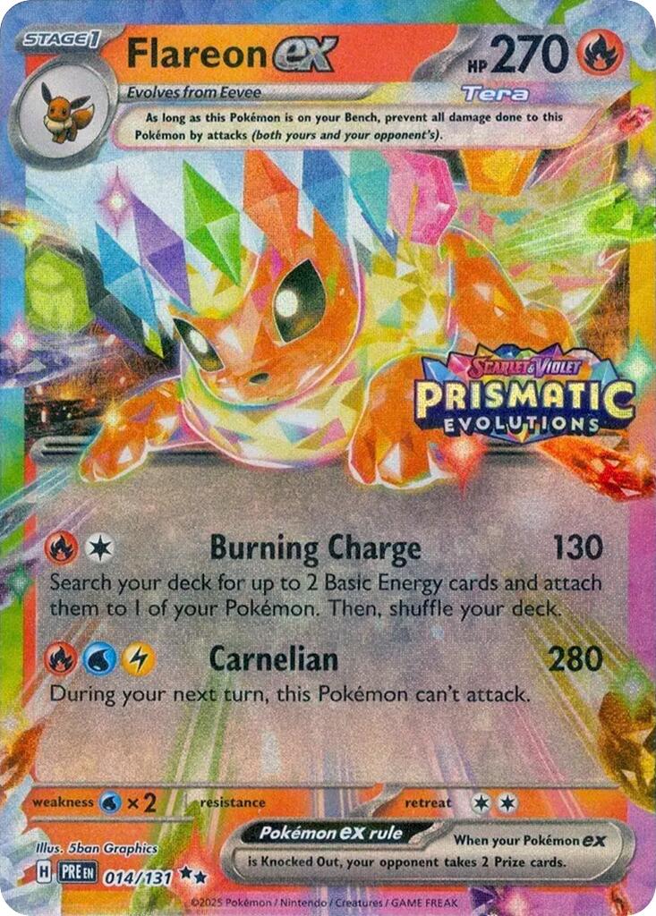 Flareon ex (014/131) (Prismatic Evolutions Stamp) [Scarlet & Violet: Prismatic Evolutions] | Jomio and Rueliete's Cards and Comics