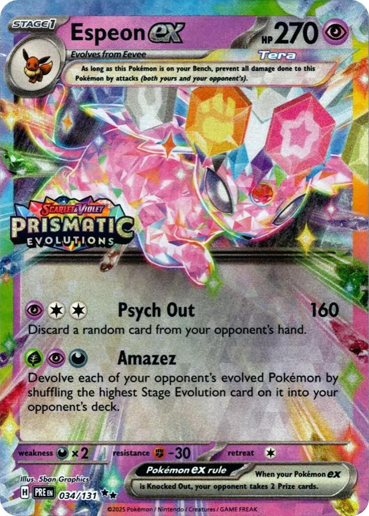 Espeon ex (034/131) (Prismatic Evolutions Stamp) [Scarlet & Violet: Prismatic Evolutions] | Jomio and Rueliete's Cards and Comics