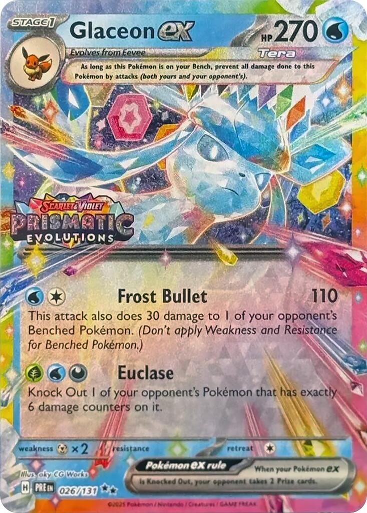 Glaceon ex (026/131) (Prismatic Evolutions Stamp) [Scarlet & Violet: Prismatic Evolutions] | Jomio and Rueliete's Cards and Comics
