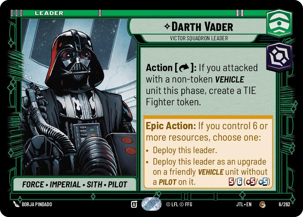 Darth Vader - Victor Squadron Leader (006/262) (006/257) [Jump to Lightspeed] | Jomio and Rueliete's Cards and Comics
