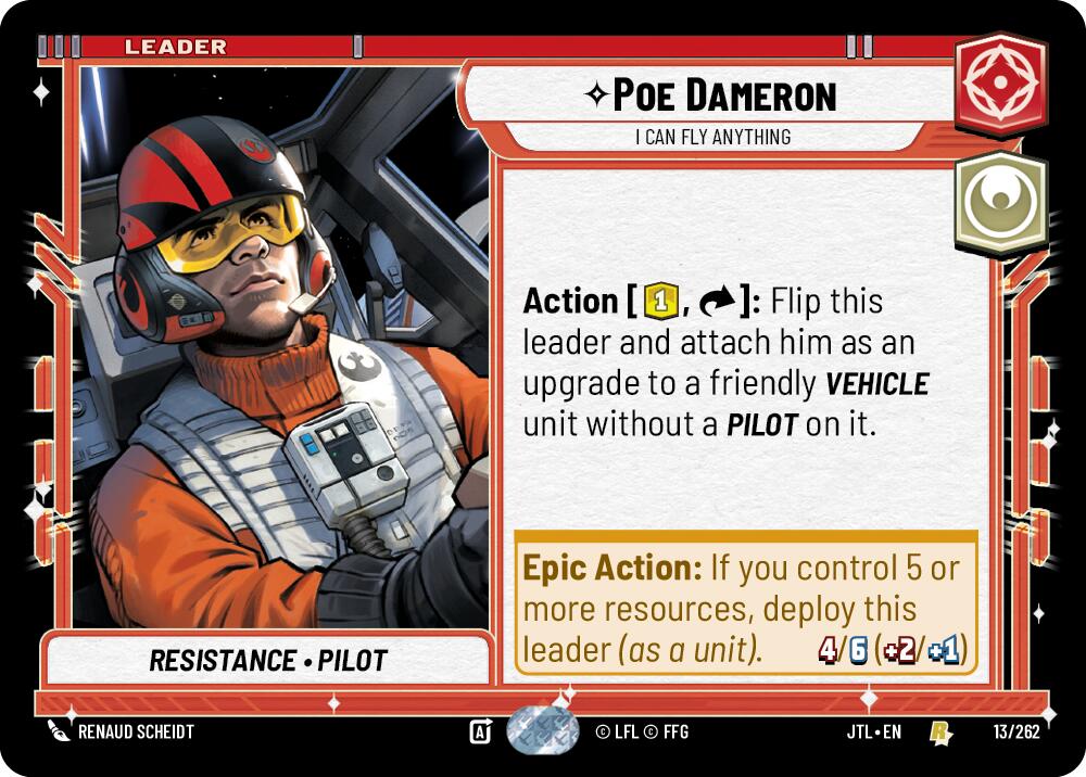 Poe Dameron - I Can Fly Anything (013/262) (013/257) [Jump to Lightspeed] | Jomio and Rueliete's Cards and Comics