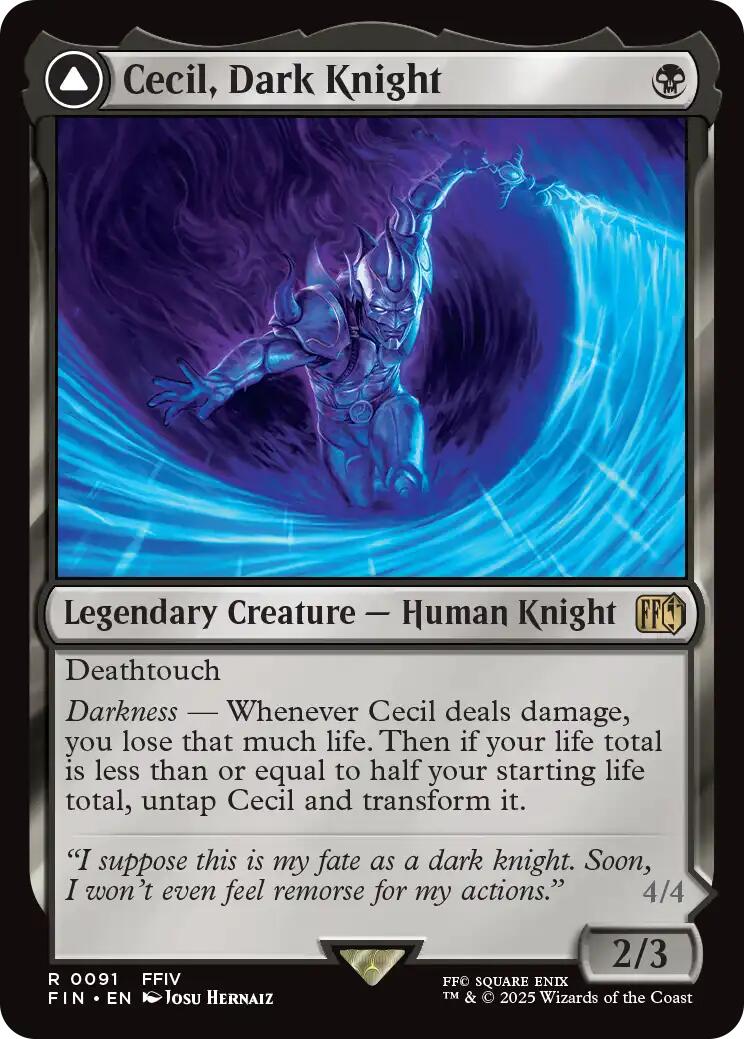 Cecil, Dark Knight // Cecil, Redeemed Paladin [FINAL FANTASY] | Jomio and Rueliete's Cards and Comics