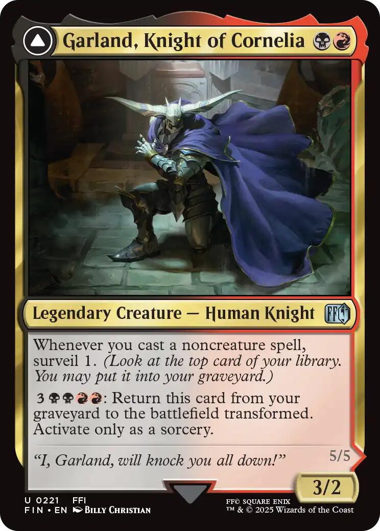 Garland, Knight of Cornelia // Chaos, the Endless [FINAL FANTASY] | Jomio and Rueliete's Cards and Comics