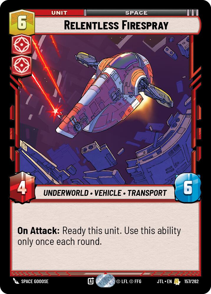 Relentless Firespray (157/262) (157/257) [Jump to Lightspeed] | Jomio and Rueliete's Cards and Comics