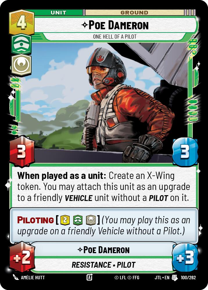 Poe Dameron - One Hell of a Pilot (100/262) (100/262) [Jump to Lightspeed] | Jomio and Rueliete's Cards and Comics