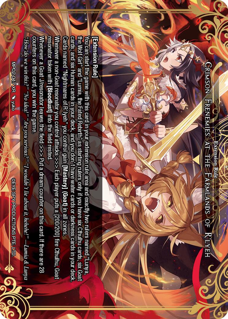 Crimson Frenemies at the Farmlands of R'lyeh (MP02-047 XR) [Masterpiece Collection 02 "Fates Reunited!"] | Jomio and Rueliete's Cards and Comics