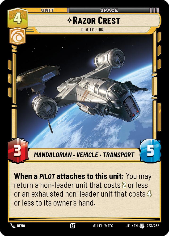 Razor Crest - Ride for Hire (223/262) (223/257) [Jump to Lightspeed] | Jomio and Rueliete's Cards and Comics