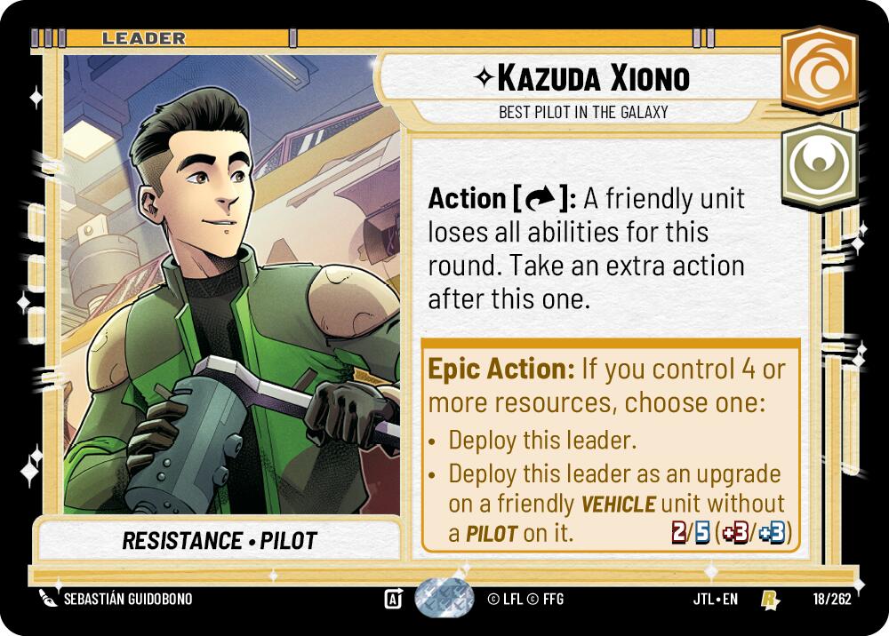 Kazuda Xiono - Best Pilot in the Galaxy (018/262) (018/257) [Jump to Lightspeed] | Jomio and Rueliete's Cards and Comics