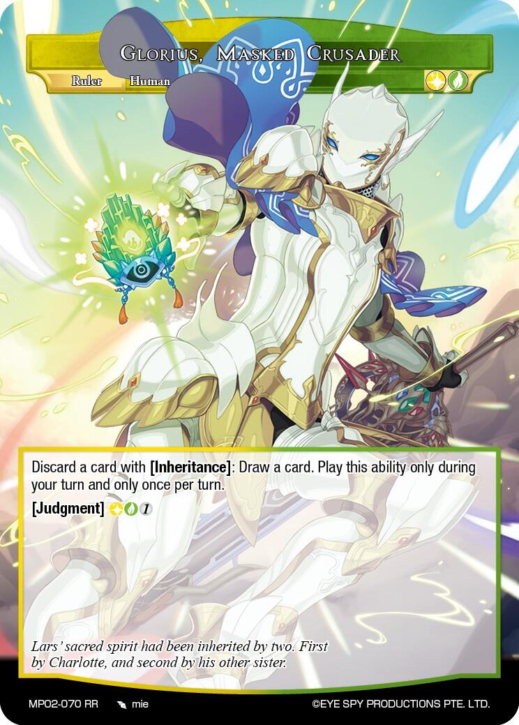 Glorius, Masked Crusader // Faria, Ruler of Divine Beasts (MP02-070 JR) [Masterpiece Collection 02 "Fates Reunited!"] | Jomio and Rueliete's Cards and Comics